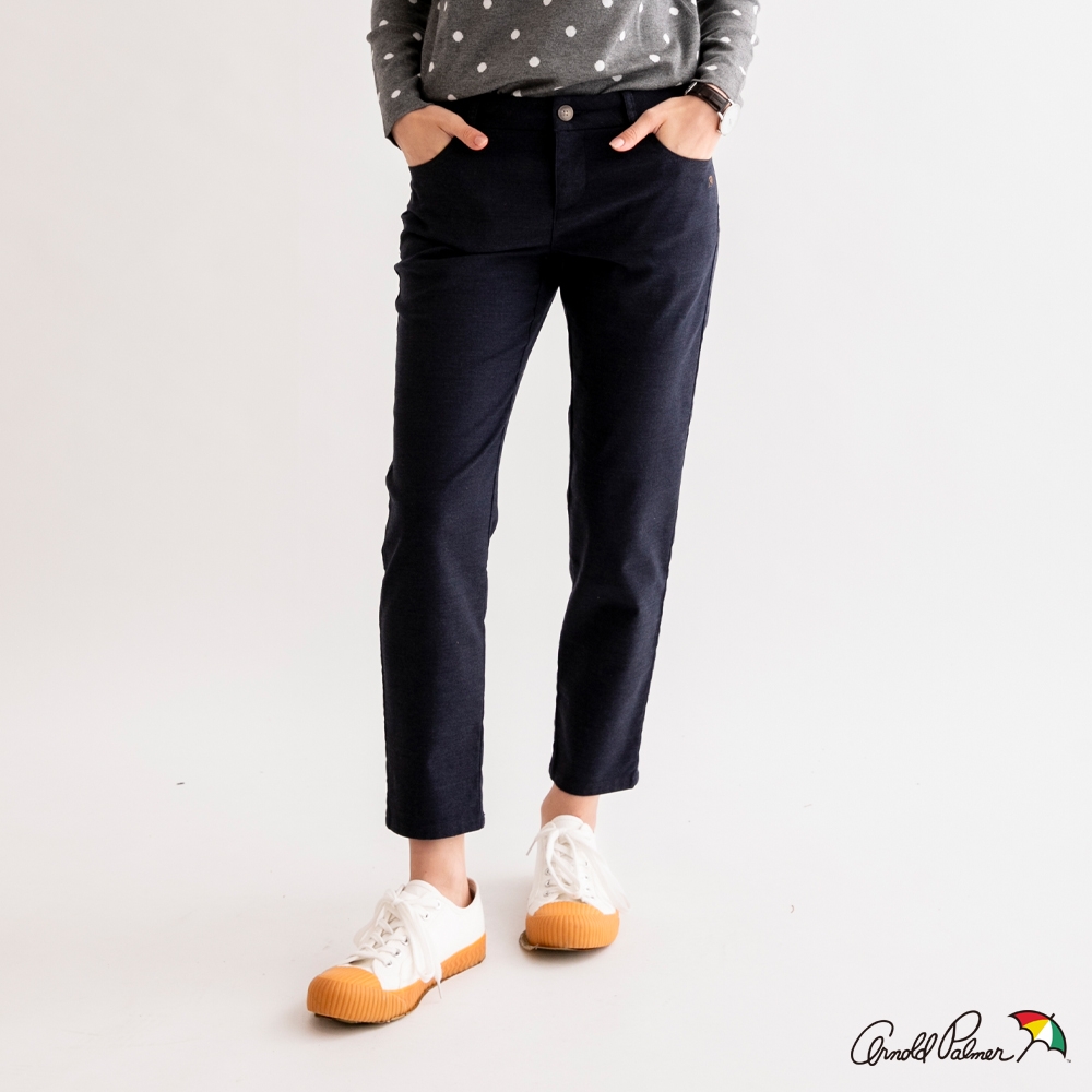 Arnold Palmer -女裝-彈性斜紋刺繡休閒褲-深藍色