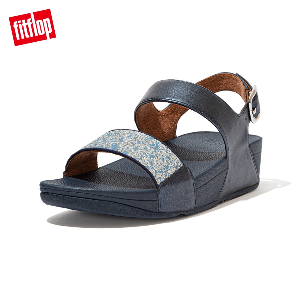 FitFlop LULU GLITTER SPLASH BACK-STRAP SANDALS潑墨亮粉後帶涼鞋 -女(午夜藍)