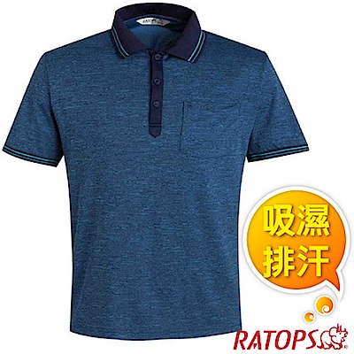 瑞多仕-RATOPS 男 COOLMAX 休閒POLO衫_DB8900 湖藍綠/深藍