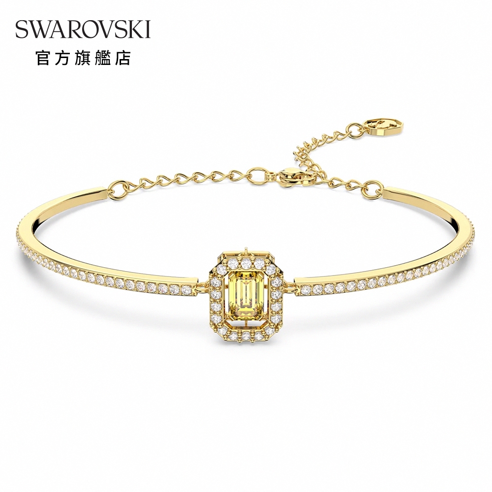 SWAROVSKI 施華洛世奇 Millenia 手鐲, 八角形切割, 黃色, 鍍金色調