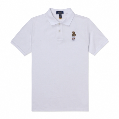 Polo Ralph Lauren RL 熱銷刺繡熊款短袖POLO衫(青年款)-白色