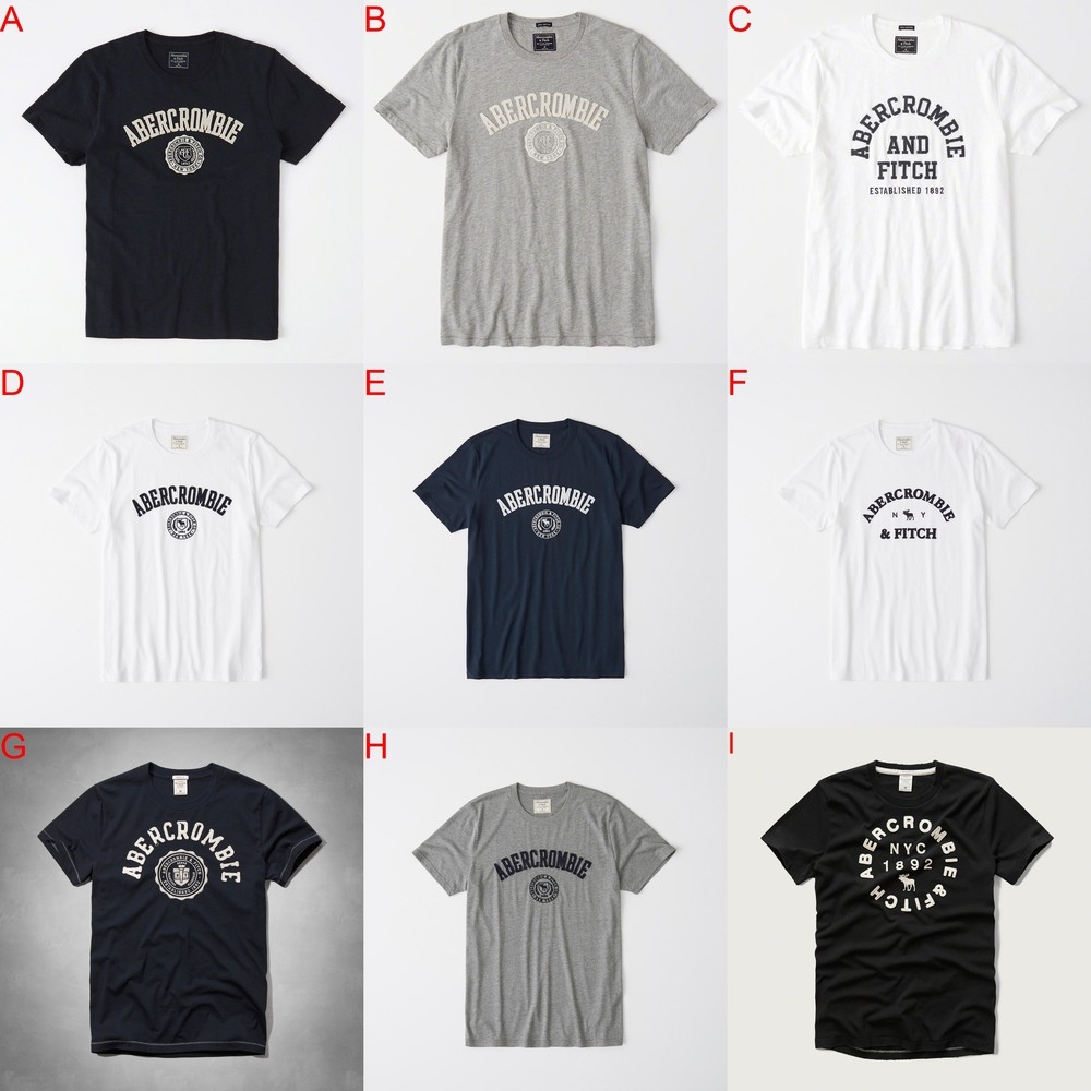 [時時樂限定] AF Abercrombie & Fitch A&F 男生 短袖T恤 (多款選)