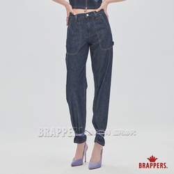 BRAPPERS 女款 Boy Friend系列-高腰全棉直筒工作褲-深藍