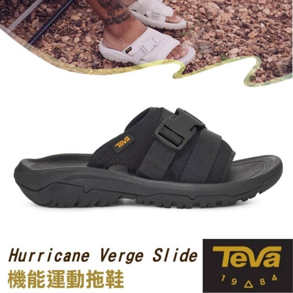TEVA 女 Hurricane Verge Slide 可調式 機能運動拖鞋.耐磨運動織帶(含鞋袋)_黑