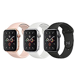 Apple Watch S5 銀鋁殼+白錶帶