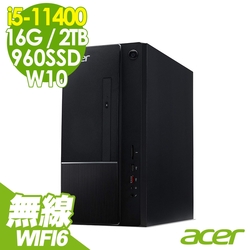 ACER ATC-1650 無線雙碟電腦 (i5-11400/16G/960SSD+2TB/WIFI6/W10)