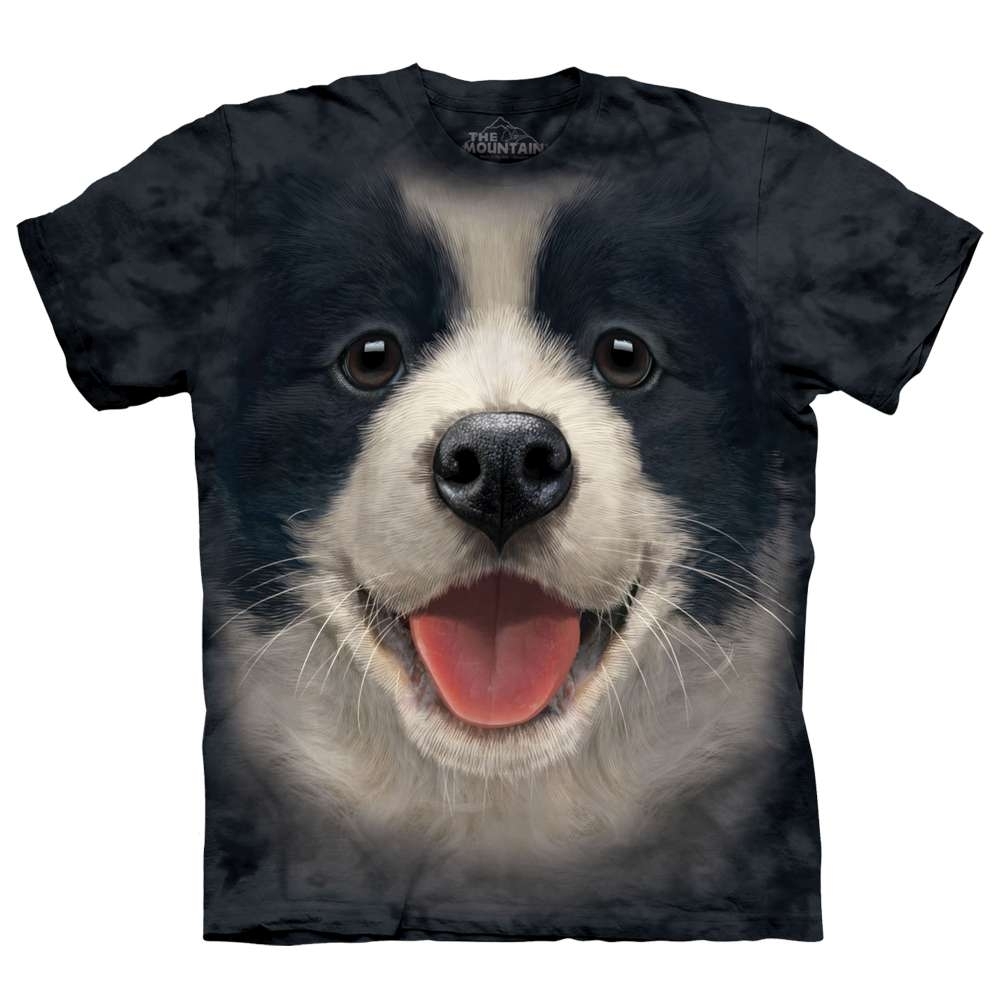 摩達客-美國The Mountain 小邊境牧羊犬微笑 兒童版純棉環保短袖T恤
