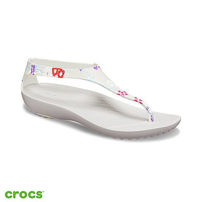 Crocs 卡駱馳 (女鞋) 瑟琳娜圖案人字拖 205932-99D