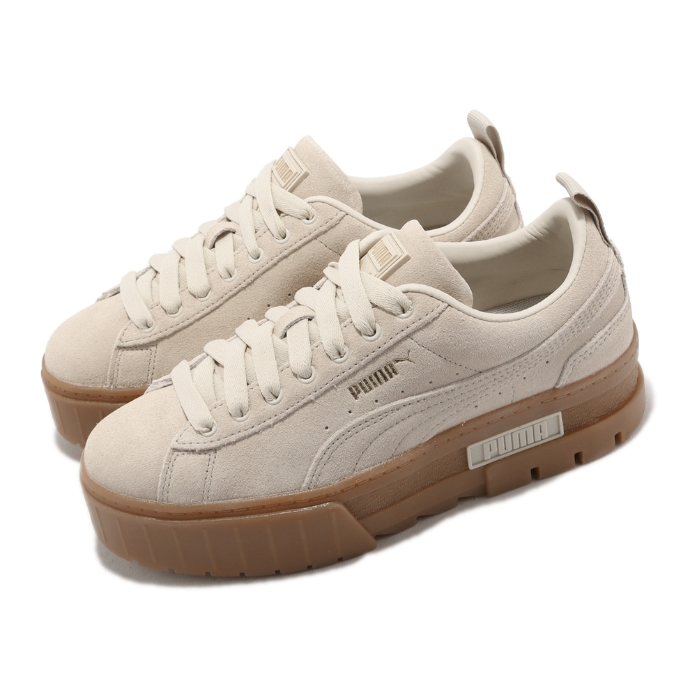 Puma 休閒鞋 Mayze Wns 女鞋 米 棕 厚底 增高 麂皮 膠底 38078406