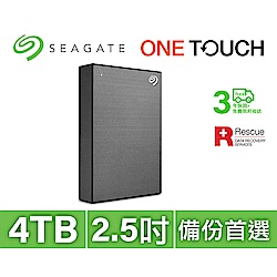 Seagate One Touch 4TB 外接硬碟 太空灰(STKZ4000404)