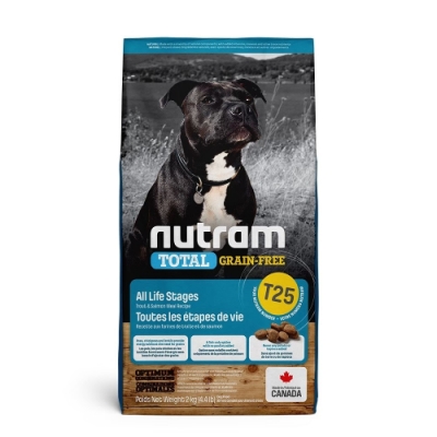 加拿大NUTRAM紐頓T25無穀鮭魚+鱒魚潔牙全齡犬 2kg(4.4lb)(NU-10251)(購買二件贈送全家禮卷100元x1張)