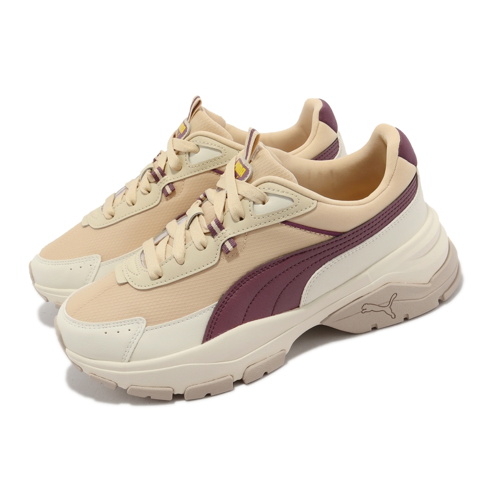 Puma 休閒鞋 Cassia Via 女鞋 奶茶 紫 厚底 增高 皮革 老爹鞋 38922303