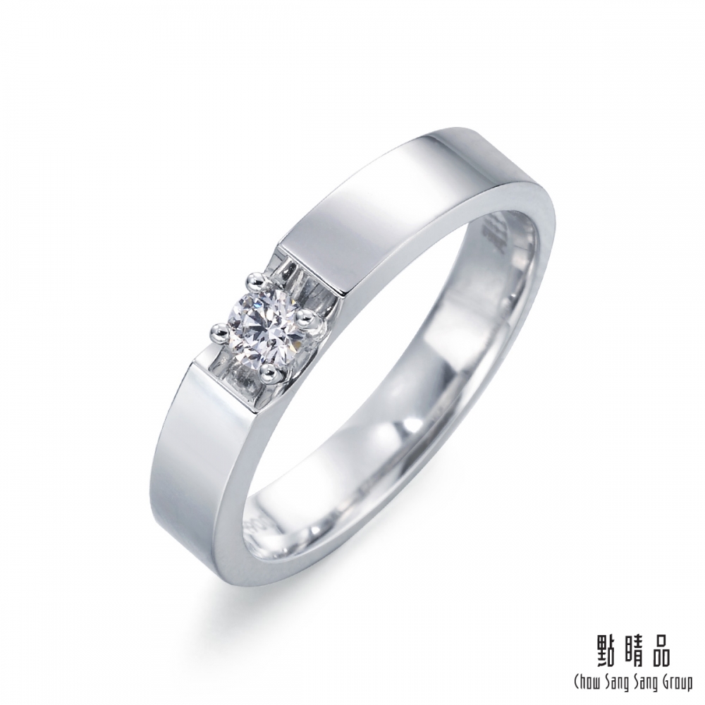 點睛品 Infini Love Diamond-婚嫁系列 鉑金鑽石對戒戒指(男戒)