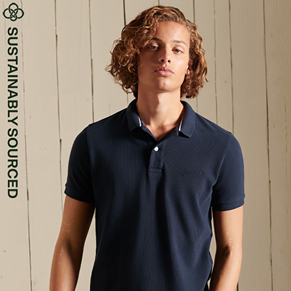 SUPERDRY 男裝 短 POLO CLASSIC PIQUE 海軍藍