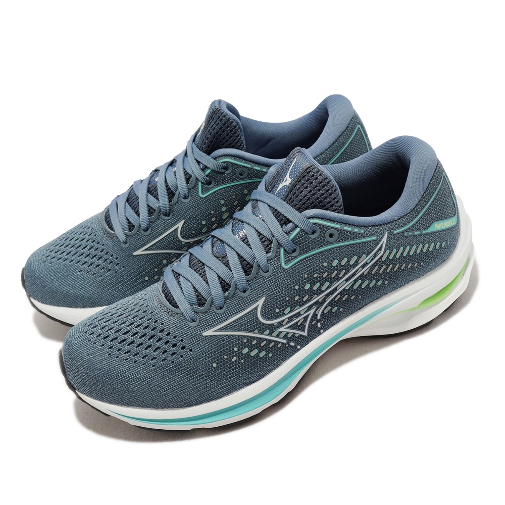 Mizuno 慢跑鞋 Wave Rider 25 女鞋 藍 波浪片 路跑 運動鞋 美津濃 J1GD2103-23