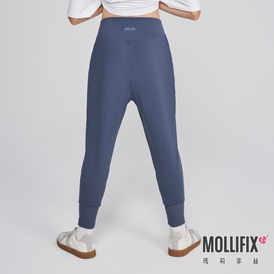 Mollifix 瑪莉菲絲 高腰修身百搭束口訓練長褲_KIDS (深霧藍)、瑜珈服、瑜珈褲、Legging