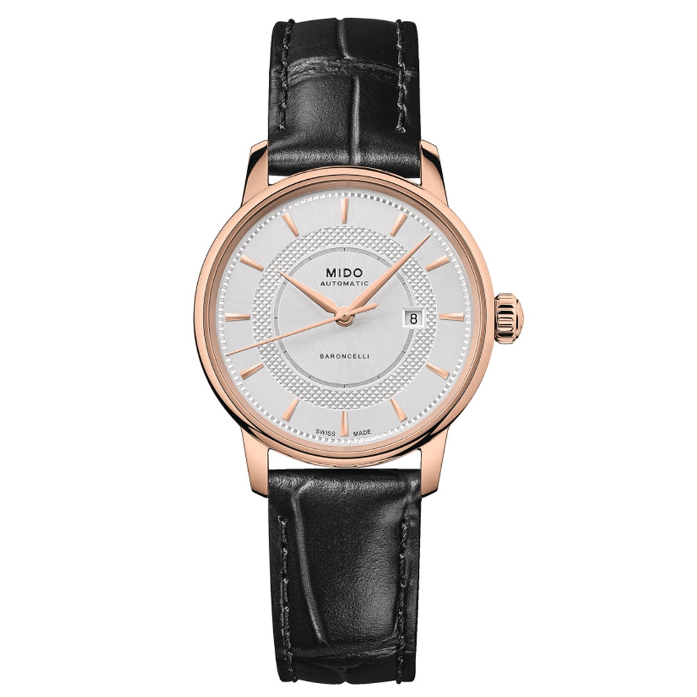 MIDO美度 官方授權 BARONCELLI SIGNATURE永恆系列 經典機械腕錶 母親節 禮物 30mm/M0372073603101