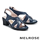 涼鞋 MELROSE 美樂斯 氣質簡約交叉條帶牛皮高跟涼鞋－藍 product thumbnail 1