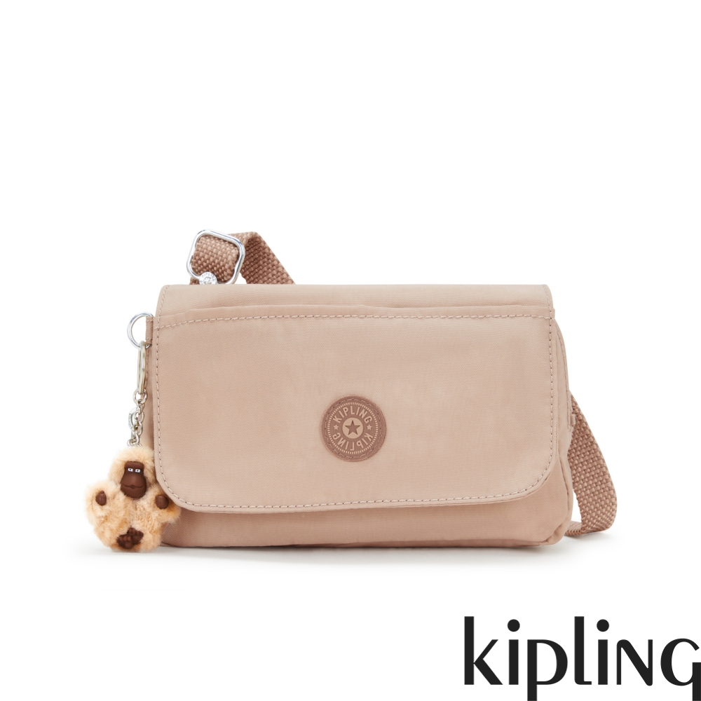 Kipling 溫柔淡雅奶茶色小巧側肩隨身包-AVERILL