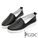 GDC-真皮質感水鑽編織車邊懶人休閒鞋-黑色 product thumbnail 1
