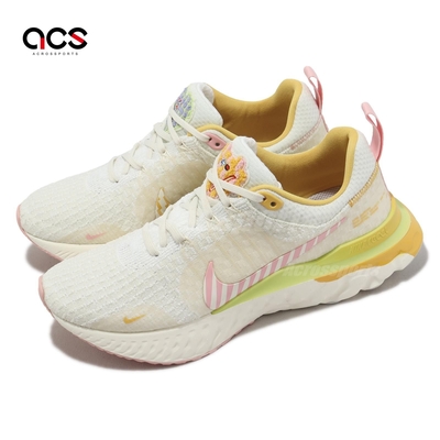 Nike 慢跑鞋 Wmns React Infinity Run FK 3 女鞋 黃 粉紅 針織 運動鞋 FD4619-111