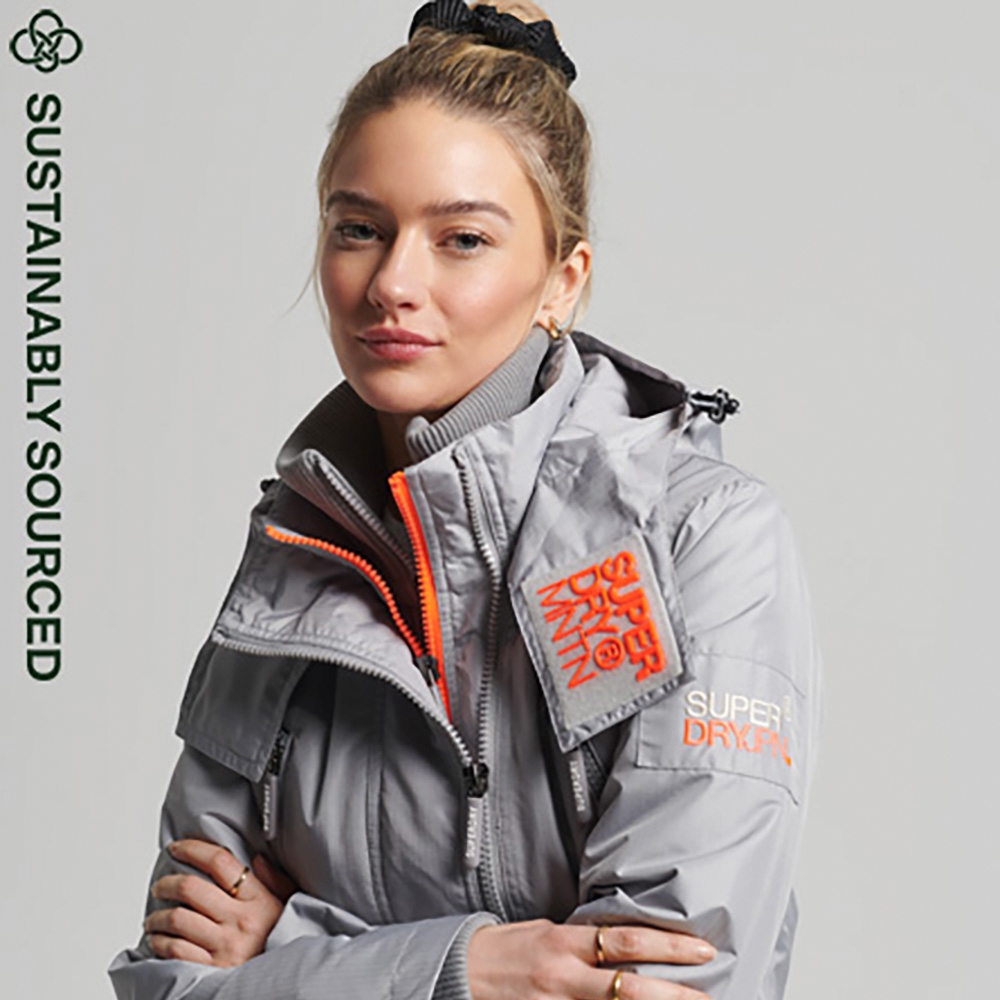 SUPERDRY 女裝 長袖 防風防潑水外套 MOUNTAIN WINDCHEATER 灰