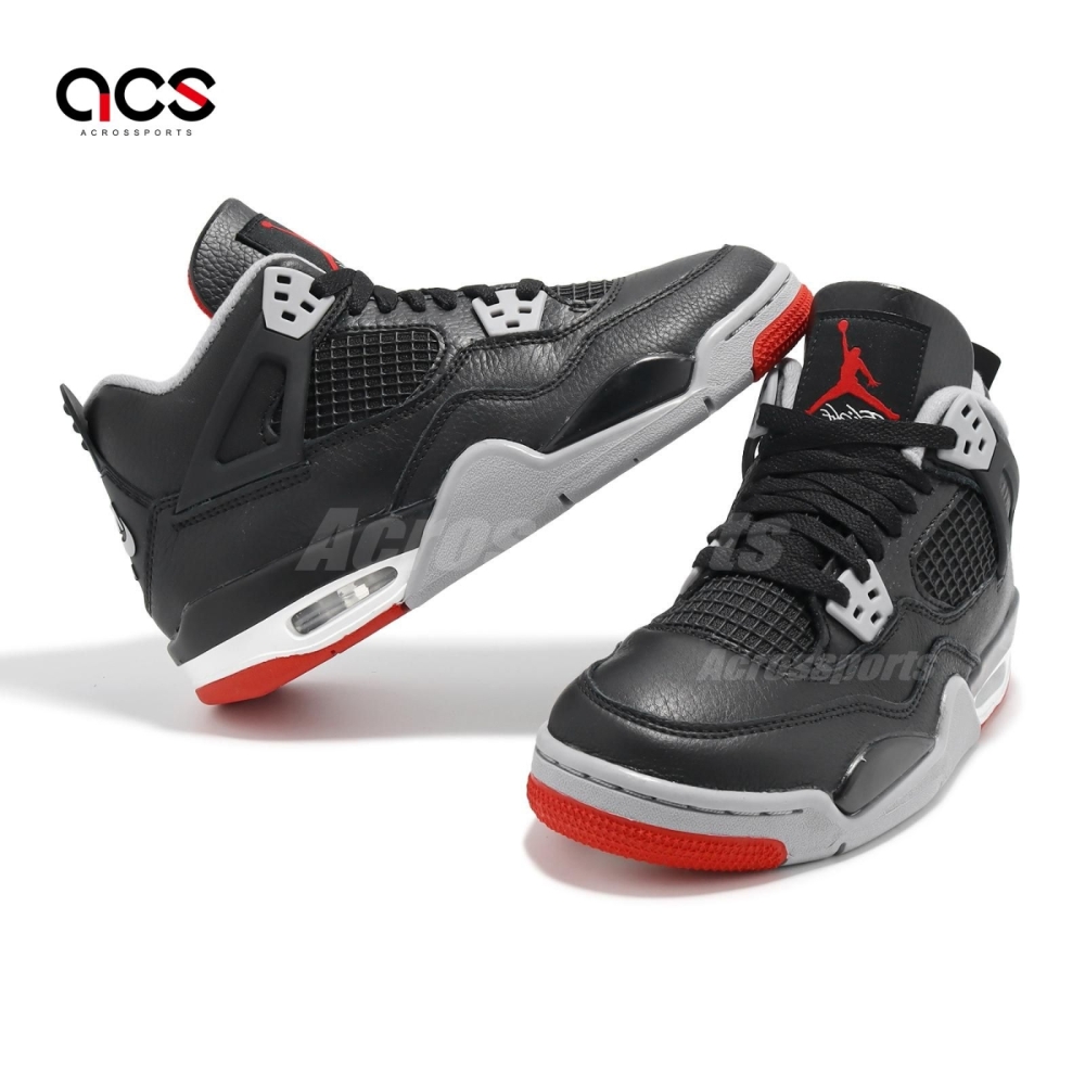 Nike Air Jordan 4 Retro Bred Reimagined 黑紅大童女鞋4代FQ8213-006