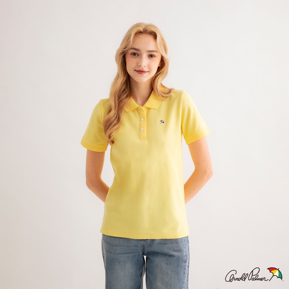 Arnold Palmer -女裝-快乾吸排機能休閒網眼POLO衫-黃色
