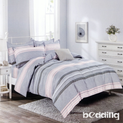 BEDDING-活性印染 特大6x7尺床包三件組-起航-灰