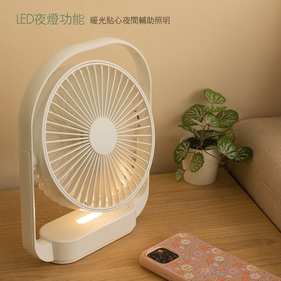 InfoThink360度靜音+LED小夜燈多功能風扇(室內、野餐露營皆適用)