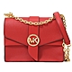 MICHAEL KORS Greenwich 金屬LOGO轉釦翻蓋斜背鍊包(正紅) product thumbnail 1