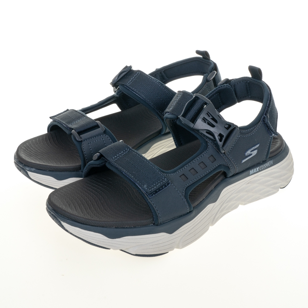 SKECHERS 健走鞋 男健走系列 涼拖鞋 MAX CUSHIONING SANDAL - 229066NVBK