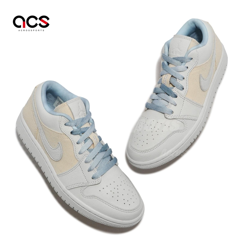 Nike 休閒鞋Wmns Air Jordan 1 Low SE 女鞋男鞋灰藍Canvas Cream