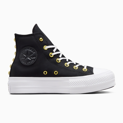 CONVERSE CTAS LIFT HI 高筒 休閒鞋 厚底鞋 鉚釘鞋 女鞋 黑色-A05453C