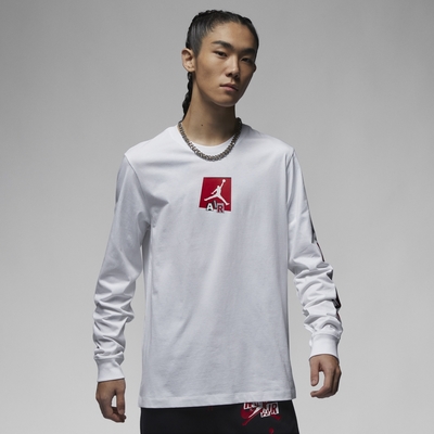 NIKE AS M J BRAND LS GFX CREW 男長袖上衣-白-FD7018100