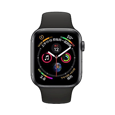 [無卡分期-12期]Apple Watch S4 44mm網路版灰鋁金屬錶殼配黑運動型錶帶