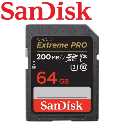 SanDisk Extreme Pro 64GB 200MB/s U3 SDXC UHS-I V30 記憶卡