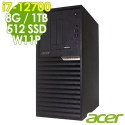 Acer Veriton VK6690G 商用電腦 i7-12700/8G/512SSD+1TB/W11P