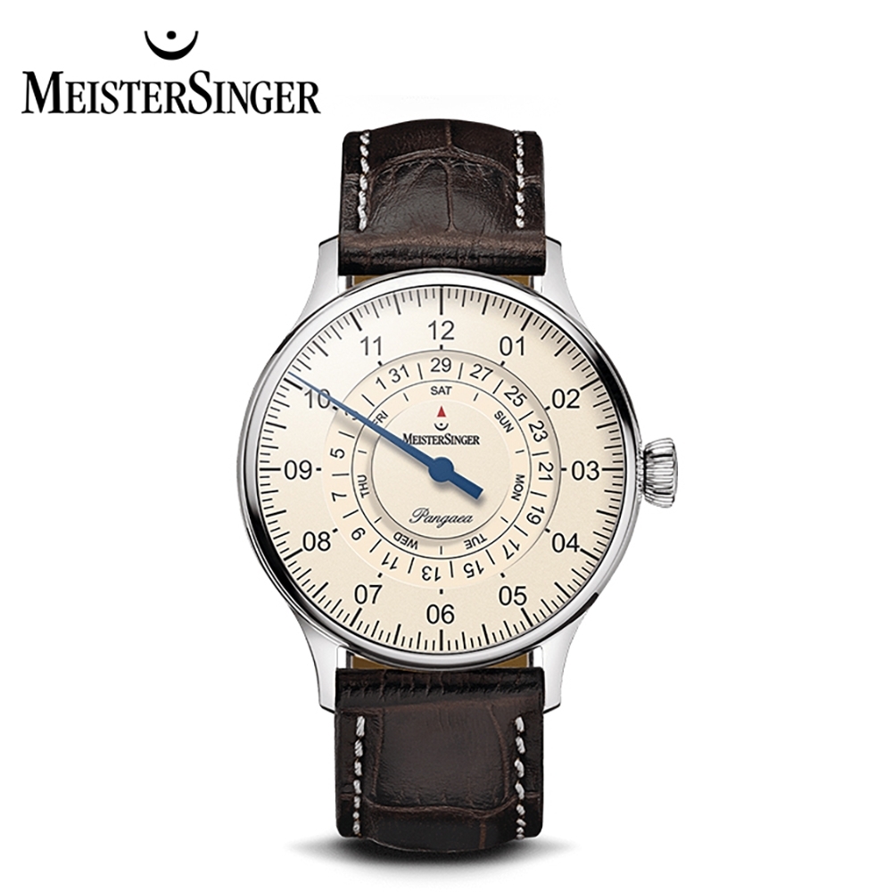 MeisterSinger 明斯特單指針 PDD903 三節針象牙白 月週日期環 自動上鍊 40mm