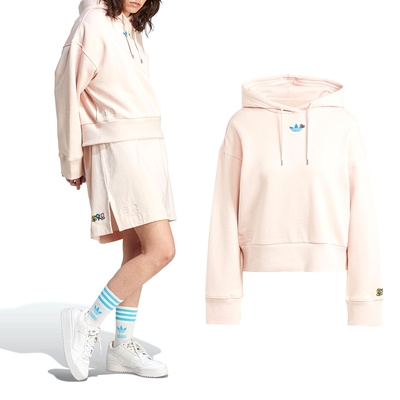 Adidas Hello Kitty HK Hoodie 女款 米色 聯名 凱蒂貓 三葉草 長袖 IJ0681