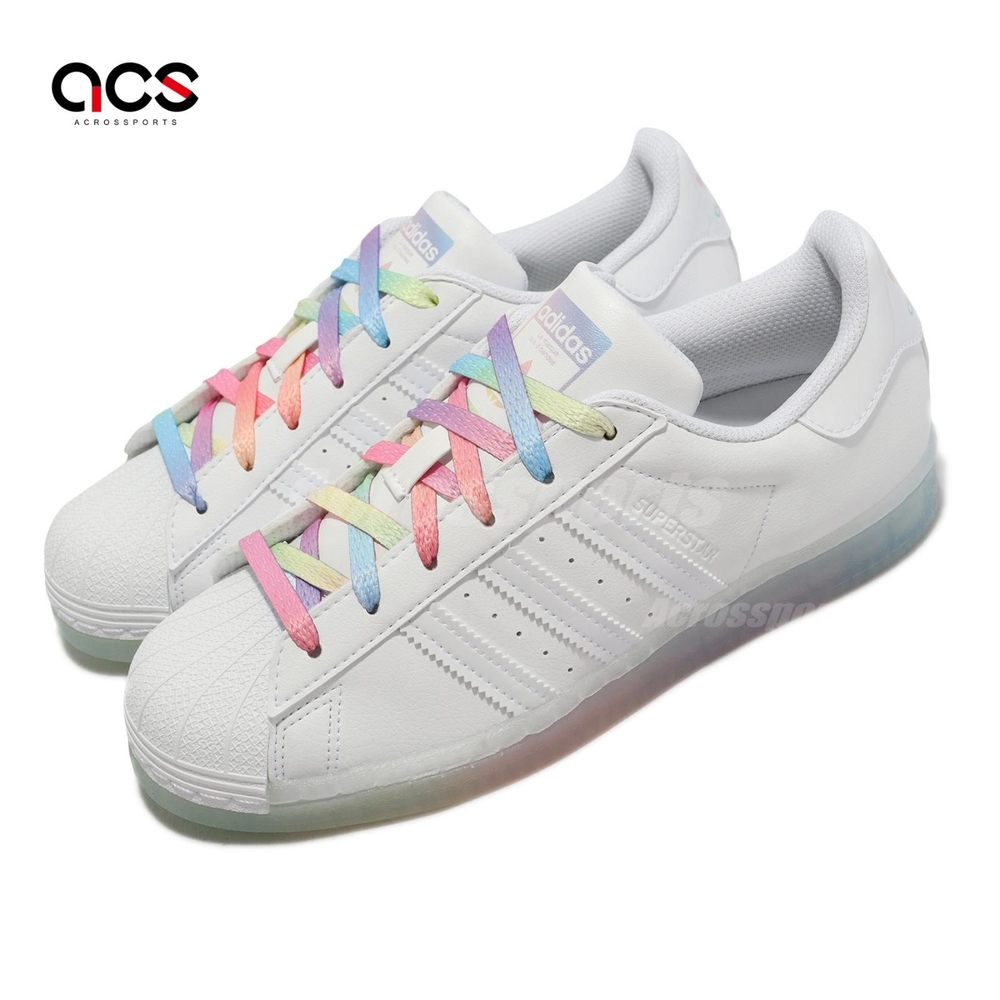 Adidas 休閒鞋 Superstar 男鞋 白 彩色底 漸層 經典 復古 皮革 貝殼頭 愛迪達 GW9682