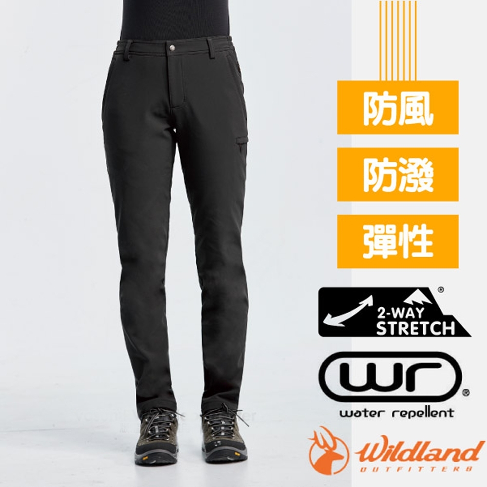 荒野 WildLand 女新款 SOFTSHELL窄直筒長褲_松葉灰