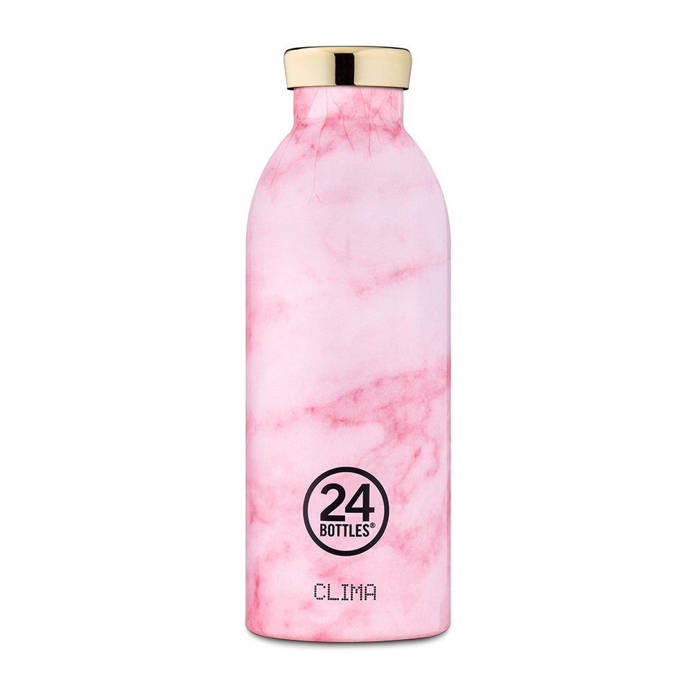 義大利 24Bottles不鏽鋼雙層保溫瓶500ml-粉紅大理石