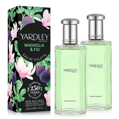 YARDLEY 雅麗 玉蘭&無花果淡香水125mlX2入-原廠公司貨