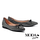 低跟鞋 MODA Luxury 華麗閃耀雙色水鑽蝴蝶結尖頭低跟鞋－黑 product thumbnail 1