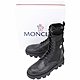 MONCLER Konture Pocket 側口袋牛皮拼接帆布繫帶中筒軍靴(黑色/女款) product thumbnail 1