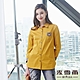 MYVEGA麥雪爾 純棉條紋造型單口袋長版襯衫-黃 product thumbnail 1