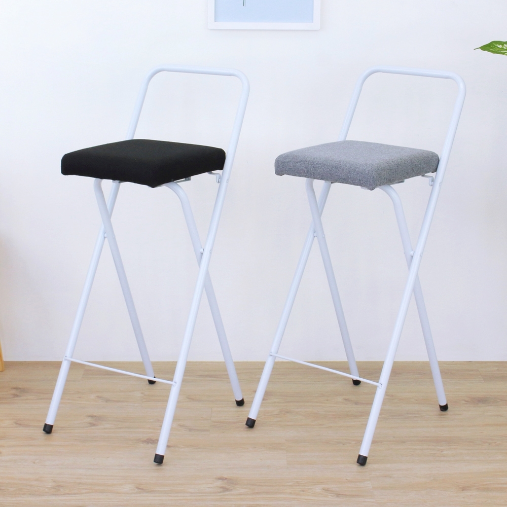 E-Style 鋼管(厚型沙發織布椅座)高腳折疊椅/吧台椅/高腳椅/櫃台椅/餐椅/洽談椅-二色