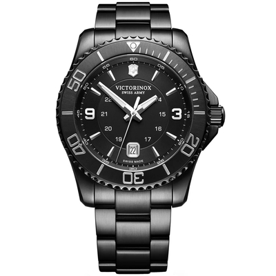 VICTORINOX瑞士維氏 Maverick 潛水石英腕錶-黑 43mm / VISA-241798