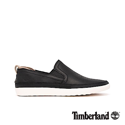 Timberland 男款黑色全粒面革舒適透氣休閒鞋|A24D7